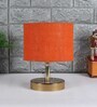 Montage Orange Jute Shade Night Lamp With Metal Base