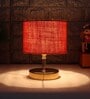 Montage Orange Jute Shade Night Lamp With Metal Base