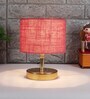 Devansh Metal table lamp with Pink Jute Shade