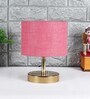 Devansh Metal table lamp with Pink Jute Shade