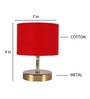Devansh Metal table lamp with Red cotton  Shade