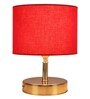 Devansh Metal table lamp with Red cotton  Shade