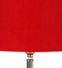 Devansh Metal table lamp with Red cotton  Shade