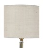 Gabrielle White Jute Shade Night Lamp With Metal Base