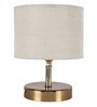 Gabrielle White Jute Shade Night Lamp With Metal Base