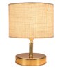 Gabrielle White Jute Shade Night Lamp With Metal Base