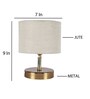 Gabrielle White Jute Shade Night Lamp With Metal Base