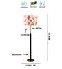 Devansh Multi cotton Drum shade with   floor lamp with wood base .-