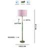 Devansh Multi cotton Drum shade with   floor lamp with wood base .-