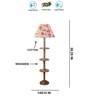 Devansh Multi cotton Drum shade with   floor lamp with wood base .-