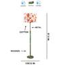 Devansh Multi cotton Drum shade with   floor lamp with wood base .-