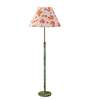 Devansh Multi cotton Drum shade with   floor lamp with wood base .-