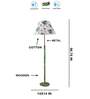 Devansh Multi cotton Drum shade with   floor lamp with wood base .-