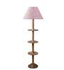 Devansh Multi cotton Drum shade with   floor lamp with wood base .-