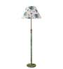Devansh Multi cotton Drum shade with   floor lamp with wood base .-