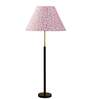 Devansh Multi cotton Drum shade with   floor lamp with wood base .-