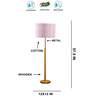Devansh Multi cotton Drum shade with   floor lamp with wood base .-