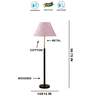 Devansh Multi cotton Drum shade with   floor lamp with wood base .-