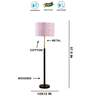 Devansh Multi cotton Drum shade with   floor lamp with wood base .-