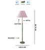 Devansh Multi cotton Drum shade with   floor lamp with wood base .-