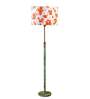 Devansh Multi cotton Drum shade with   floor lamp with wood base .-