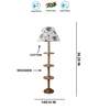 Devansh Multi cotton Drum shade with   floor lamp with wood base .-