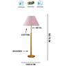 Devansh Multi cotton Drum shade with   floor lamp with wood base .-