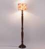 Multicolor Cotton Wooden floor Lamp