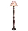 Multicolor cotton Conical wooden floor lamp
