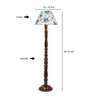 Multicolor cotton Conical wooden floor lamp