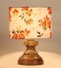 Fabricio Multicolour Cotton Fabric Shade Night Lamp With Wood Base