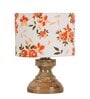 Fabricio Multicolour Cotton Fabric Shade Night Lamp With Wood Base