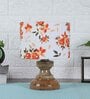 Fabricio Multicolour Cotton Fabric Shade Night Lamp With Wood Base
