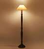 off white coolie cotton Wooden floor lamp