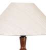 off white coolie cotton Wooden floor lamp