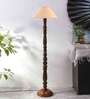 off white coolie cotton Wooden floor lamp