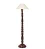 off white coolie cotton Wooden floor lamp