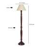 off  white cotton conical wooden floor lamp