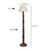off white cotton conical wooden floor lamp