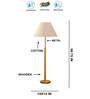 Devansh off-white cotton Drum shade with   floor lamp with wood base .-