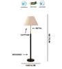 Devansh off-white cotton Drum shade with   floor lamp with wood base .-