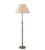 Devansh off-white cotton Drum shade with   floor lamp with wood base .-