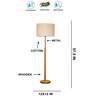 Devansh off-white cotton Drum shade with   floor lamp with wood base .-