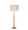 Devansh off-white cotton Drum shade with   floor lamp with wood base .-