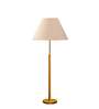Devansh off-white cotton Drum shade with   floor lamp with wood base .-