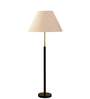 Devansh off-white cotton Drum shade with   floor lamp with wood base .-