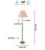 Devansh off-white cotton Drum shade with   floor lamp with wood base .-