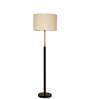 Devansh off-white cotton Drum shade with   floor lamp with wood base .-