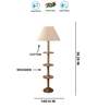 Devansh off-white cotton Drum shade with   floor lamp with wood base