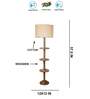 Devansh off-white cotton Drum shade with   floor lamp with wood base